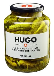 Cornichon aigre-doux CH original bocal 950G Hugo | Grossiste alimentaire | Dupasquier