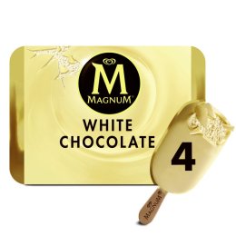 Glace chocolat blanc "White chocolate" boîte 110MLx4 Magnum | Grossiste alimentaire | Dupasquier