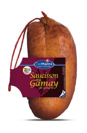 Saucisson fumé au Gamay GRTA pièce unitaire 350G Del Maitre | Grossiste alimentaire | Dupasquier